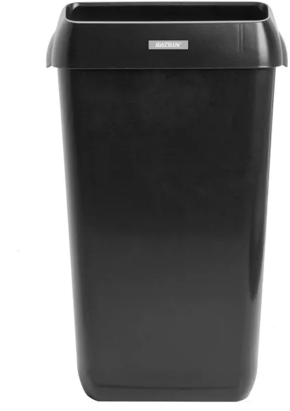 Katrin Waste Bin 25 L, cubo de basura con tapa, negro