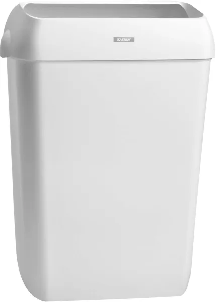 Papelera Katrin, 25 L, cubo de basura con tapa, blanco