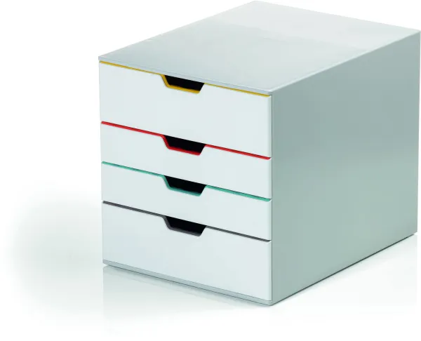Durable Varicolor A4 cajonera 4 compartimentos blanca
