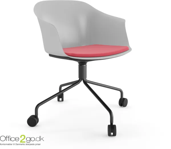 Silla Polytone C - con base giratoria y ruedas - asiento tapizado
