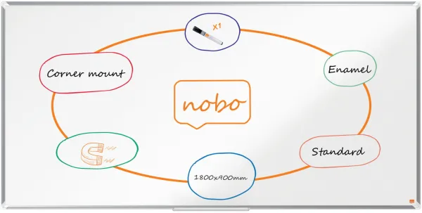 Nobo Premium Plus pizarra blanca esmaltada 180x90cm blanca